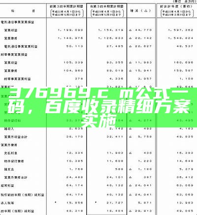 376969.cσm公式一码，百度收录精细方案实施