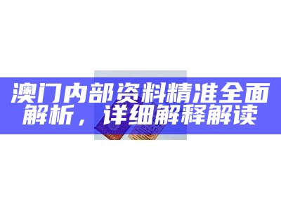 澳门内部资料精准全面解析，详细解释解读