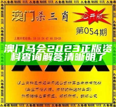 澳门马会2023正版资料查询解答清晰明了