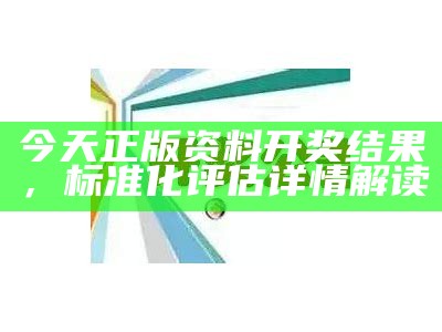 今天正版资料开奖结果，标准化评估详情解读