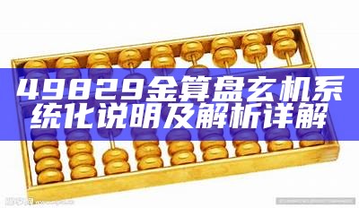 49829金算盘玄机系统化说明及解析详解