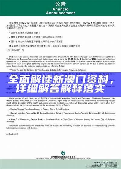 全面解读新澳门资料，详细解答解释落实